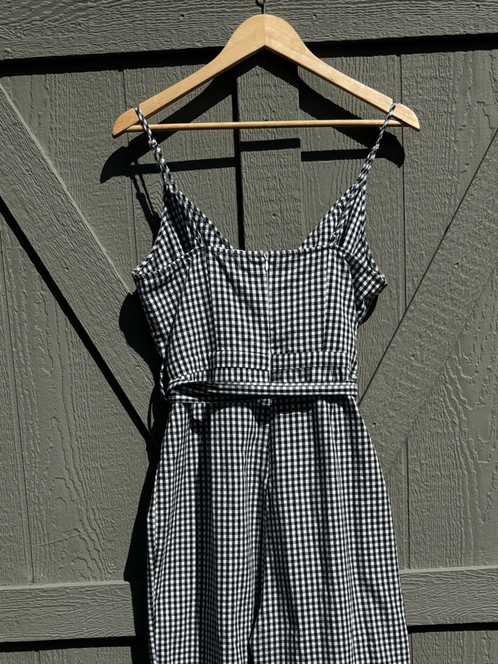 Bohme Black & White Gingham Sleeveless Wrap Dress with Tie Waist size M - Picture 6 of 7